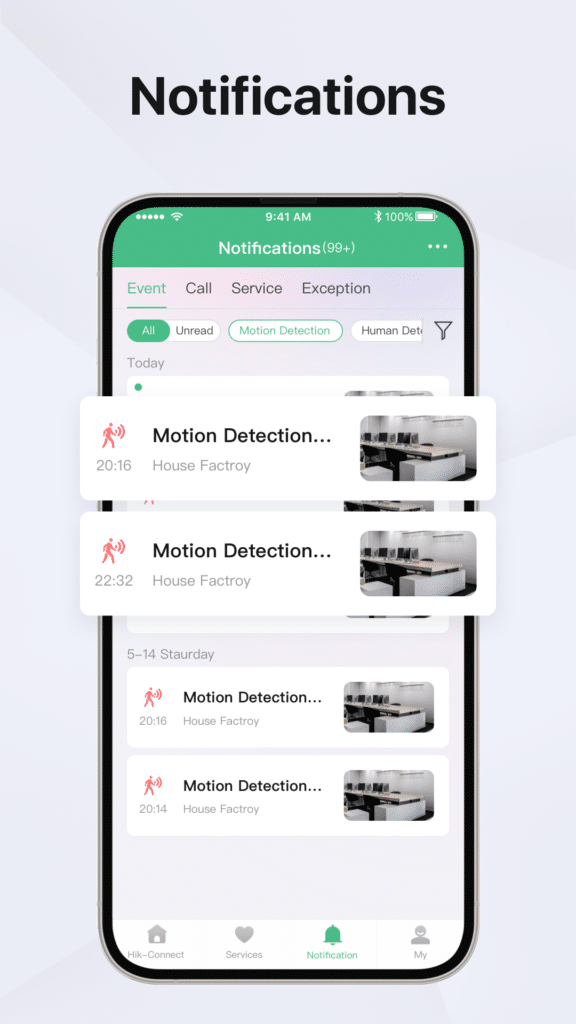 APP NOTIFICATIONS FOR SECURITY CAMERAS